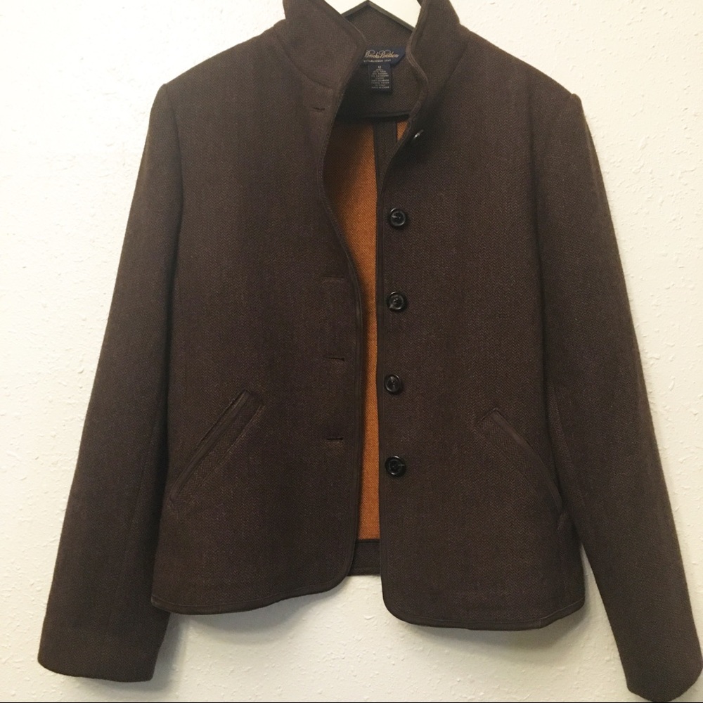 Brooks Brothers Women’s 12 Tweed Riding Jacket Blazer Italian Wool Angora Blend